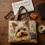 Daniela | Bolso acolchado con Yorkshire Terrier y flores