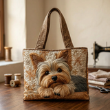 Daniela | Bolso acolchado con Yorkshire Terrier y flores