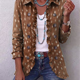 Rubí | Chaqueta de punto con estampado y volantes