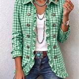 Aurora | Chaqueta de cuadros vichy con volantes