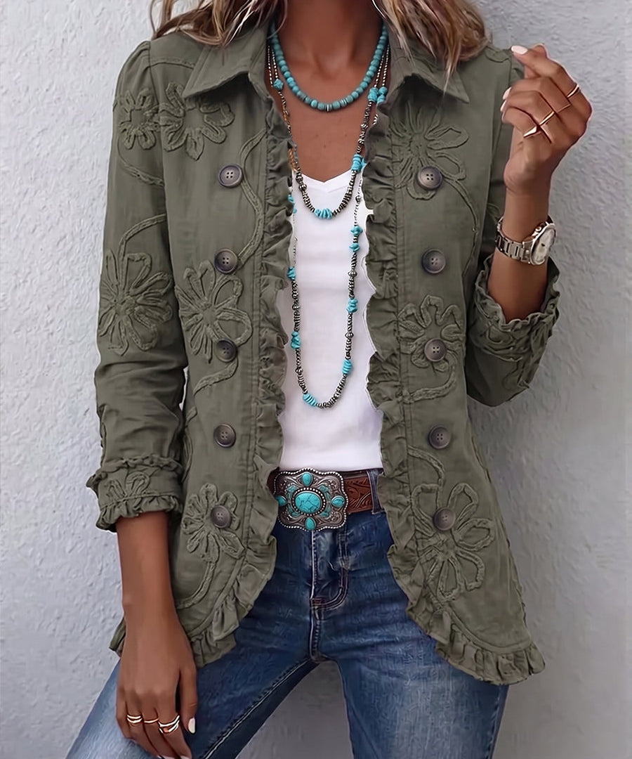 Pilar | Chaqueta bordada con volantes