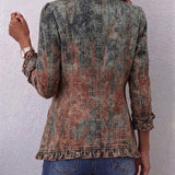 Brenda | Chaqueta de denim degradado con volantes