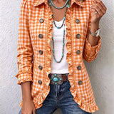 Aurora | Chaqueta de cuadros vichy con volantes