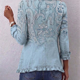 María | Chaqueta de cachemira con volantes