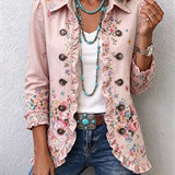 Patricia | Chaqueta floral con volantes y botones