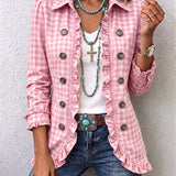 Aurora | Chaqueta de cuadros vichy con volantes