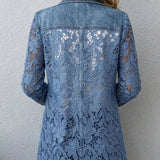 Jazmín | Blazer holgado con encaje floral